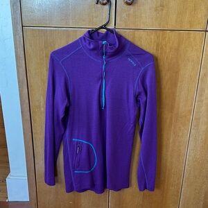 Purple Quarter-Zip Pullover with Blue Accents